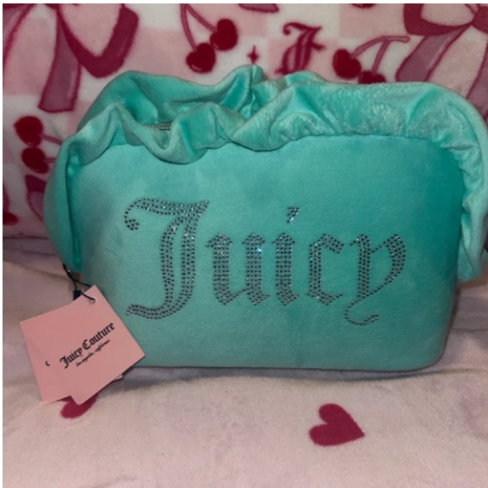 Juicy Couture Makeup Tiffany Blue Turquoise Ruffle Bag
